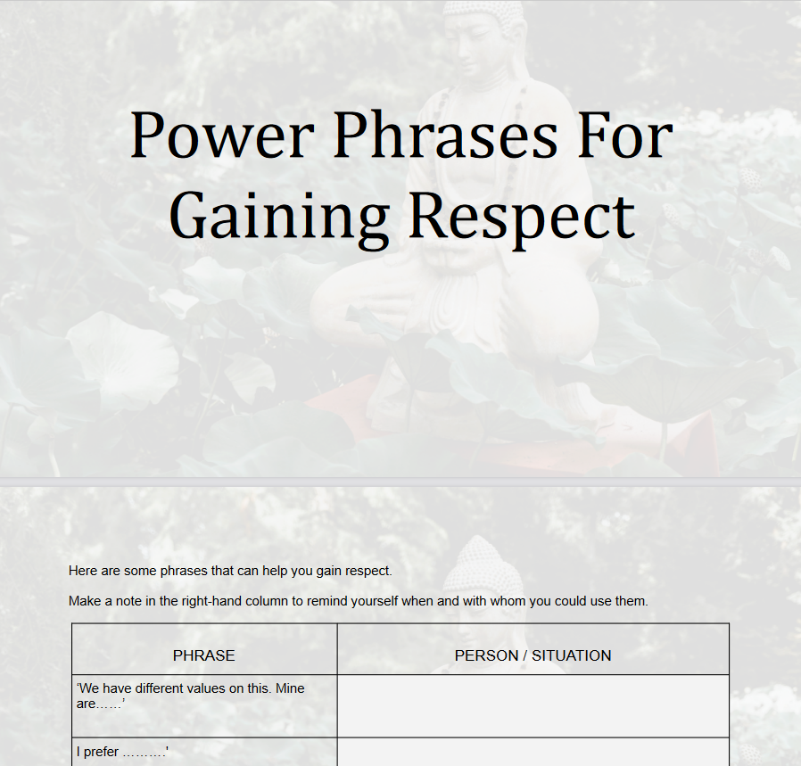 Power Phrases For Gaining Respect